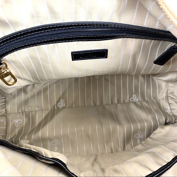 Cole Haan Leather Bag Satchel Tan Black - Picture 8 of 9